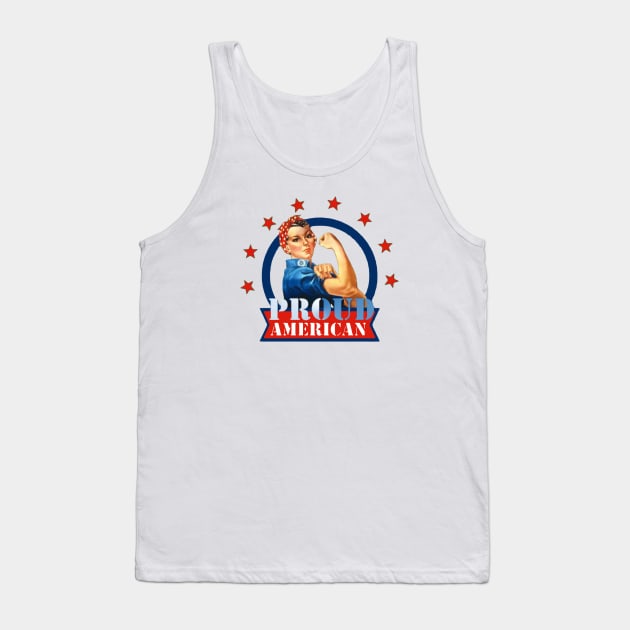 Rosie Riveter Proud American Tank Top by haninidiyah